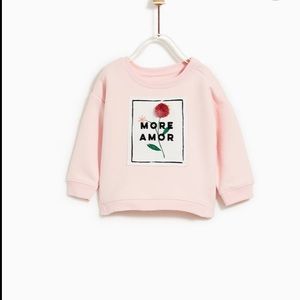 Zara Patch sweatshirt with pompon flower